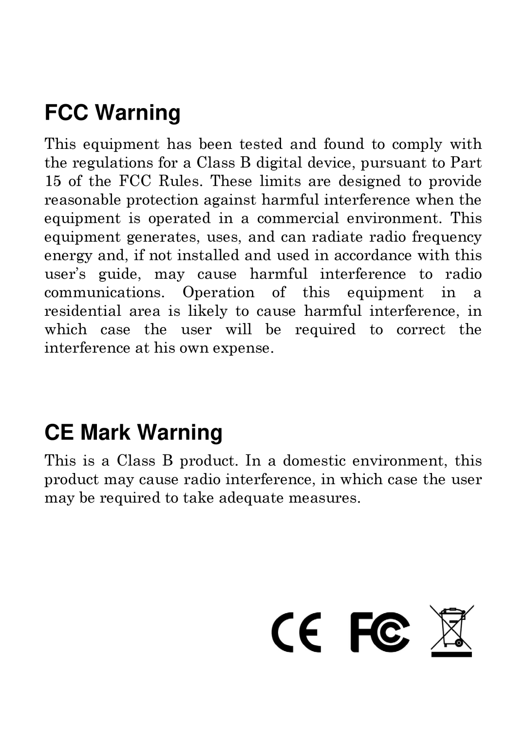 LevelOne FSW-1609TFX, FSW-2409TFX user manual FCC Warning 