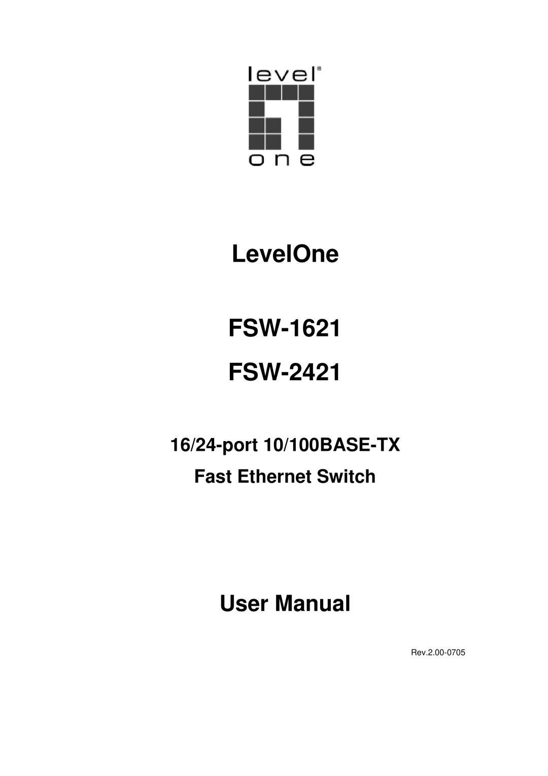 LevelOne user manual LevelOne FSW-1621 FSW-2421 