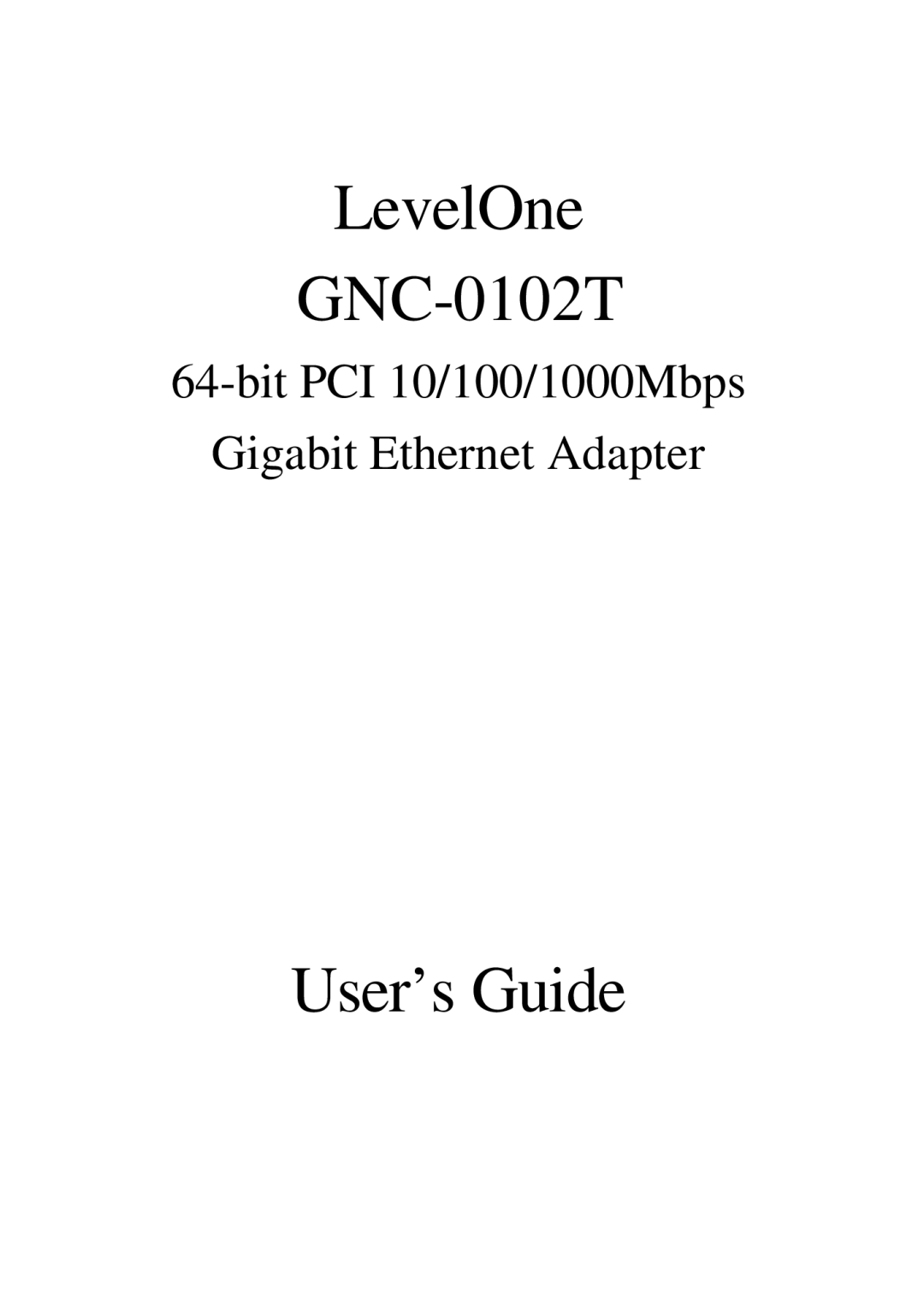 LevelOne manual LevelOne GNC-0102T 