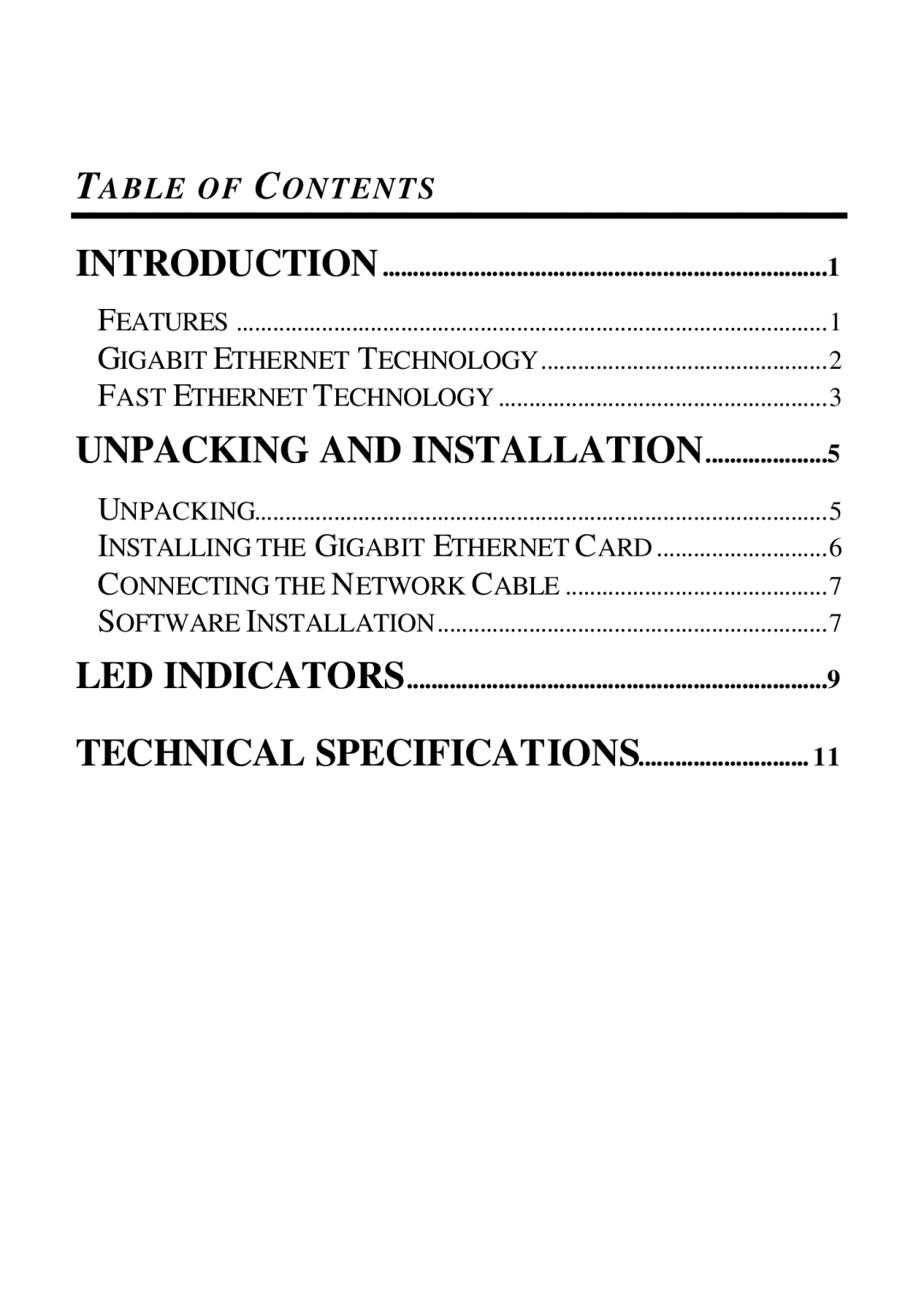 LevelOne GNC-0102T manual Unpacking and Installation, Table of Contents 