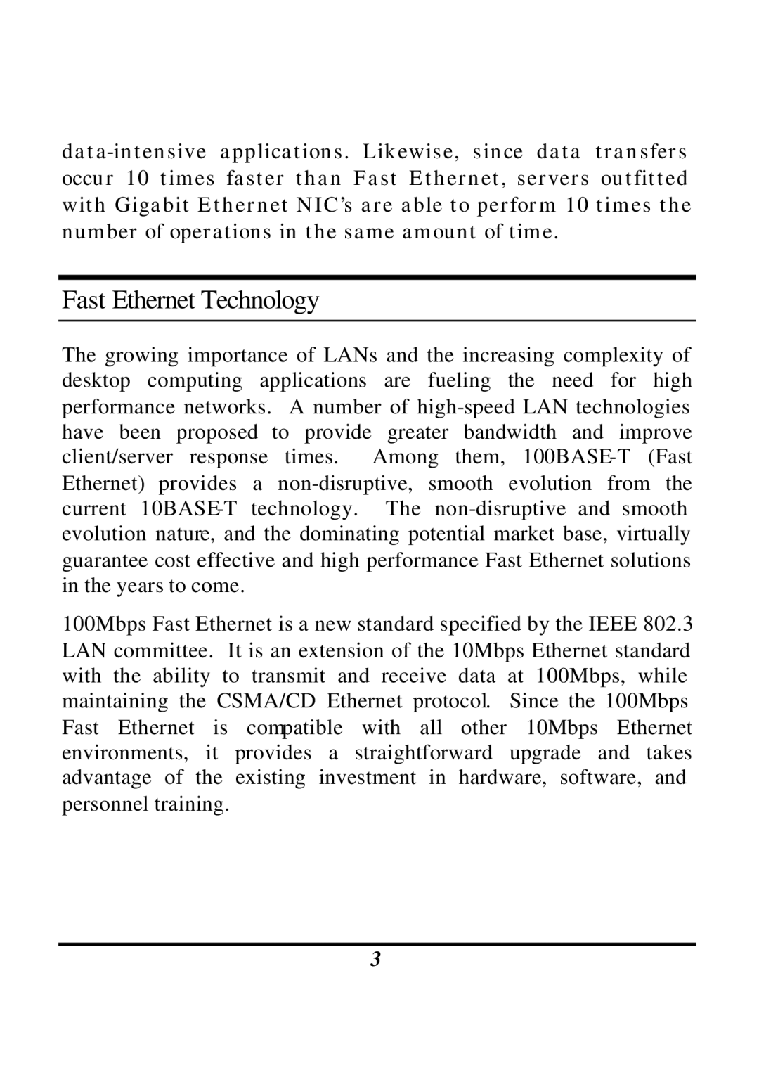 LevelOne GNC-0102T manual Fast Ethernet Technology 