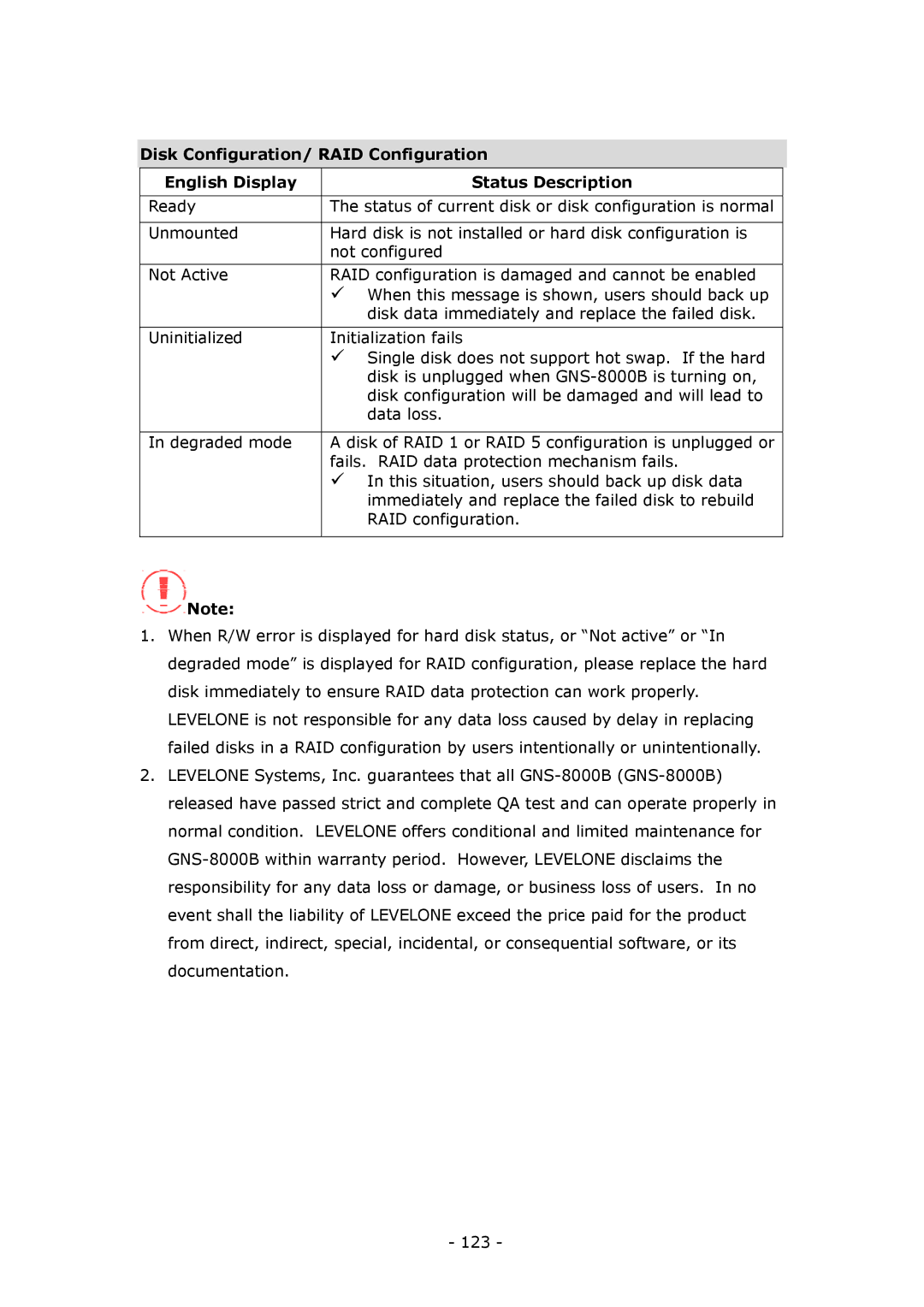 LevelOne GNS-8000B user manual 