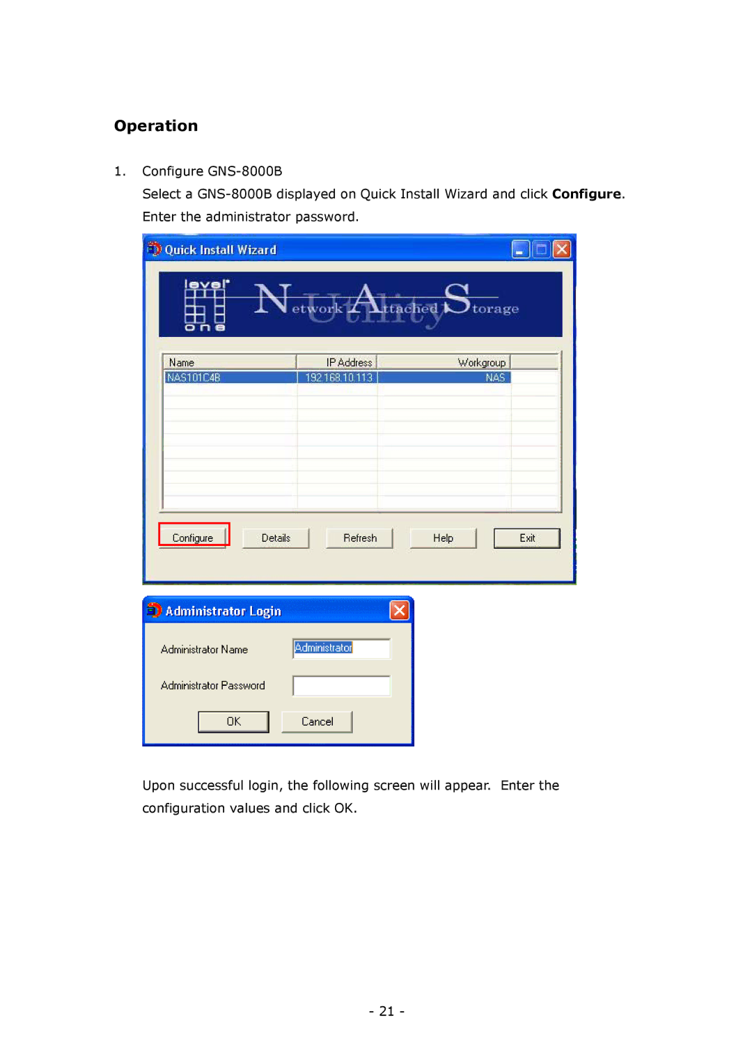 LevelOne GNS-8000B user manual Operation 