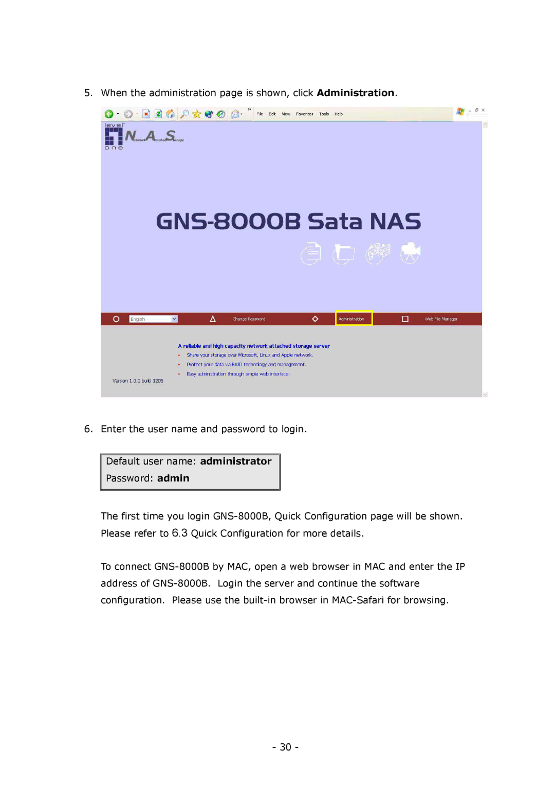 LevelOne GNS-8000B user manual 