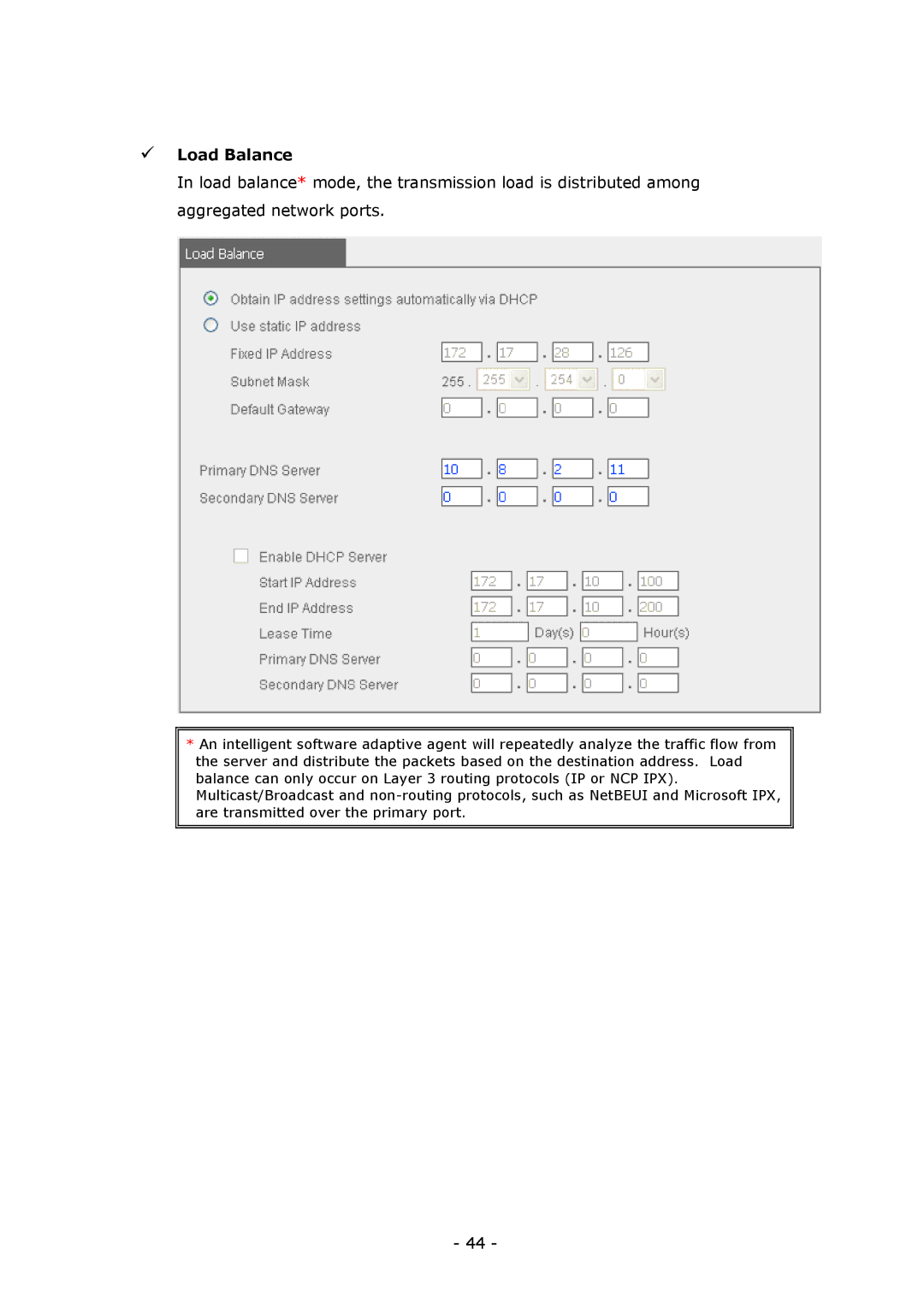 LevelOne GNS-8000B user manual Load Balance 