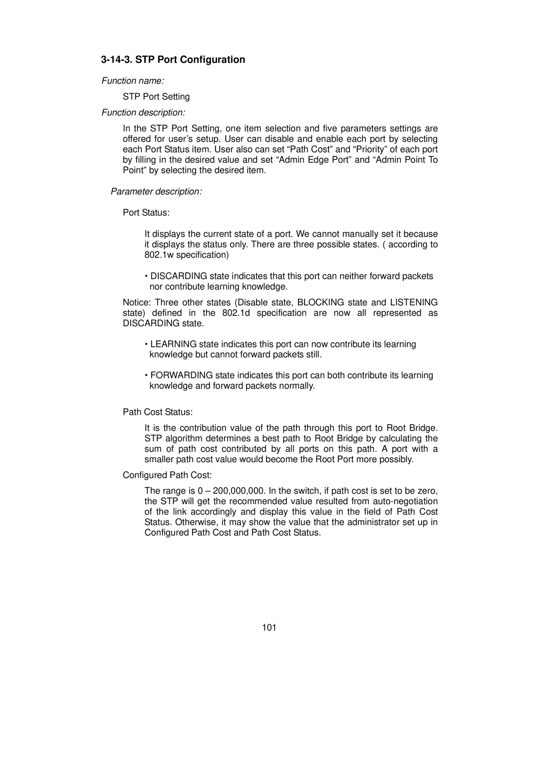 LevelOne GSW-0890 user manual STP Port Configuration 