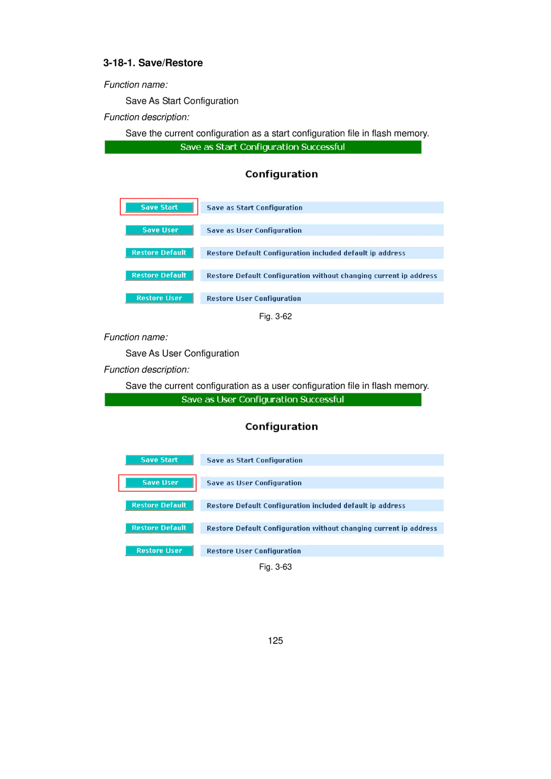 LevelOne GSW-0890 user manual Save/Restore 