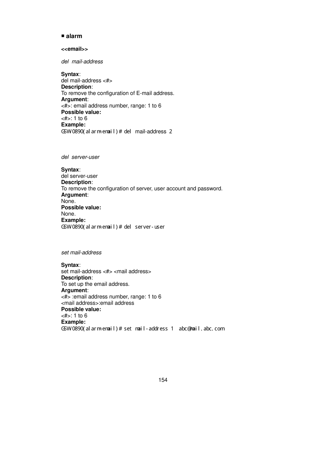 LevelOne GSW-0890 user manual Alarm 