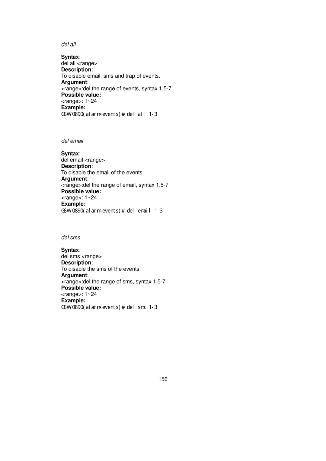 LevelOne user manual GSW-0890alarm-events# del all 