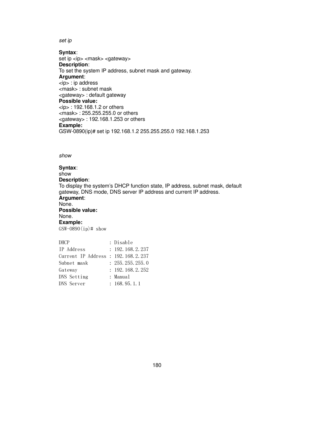 LevelOne GSW-0890 user manual Dhcp 