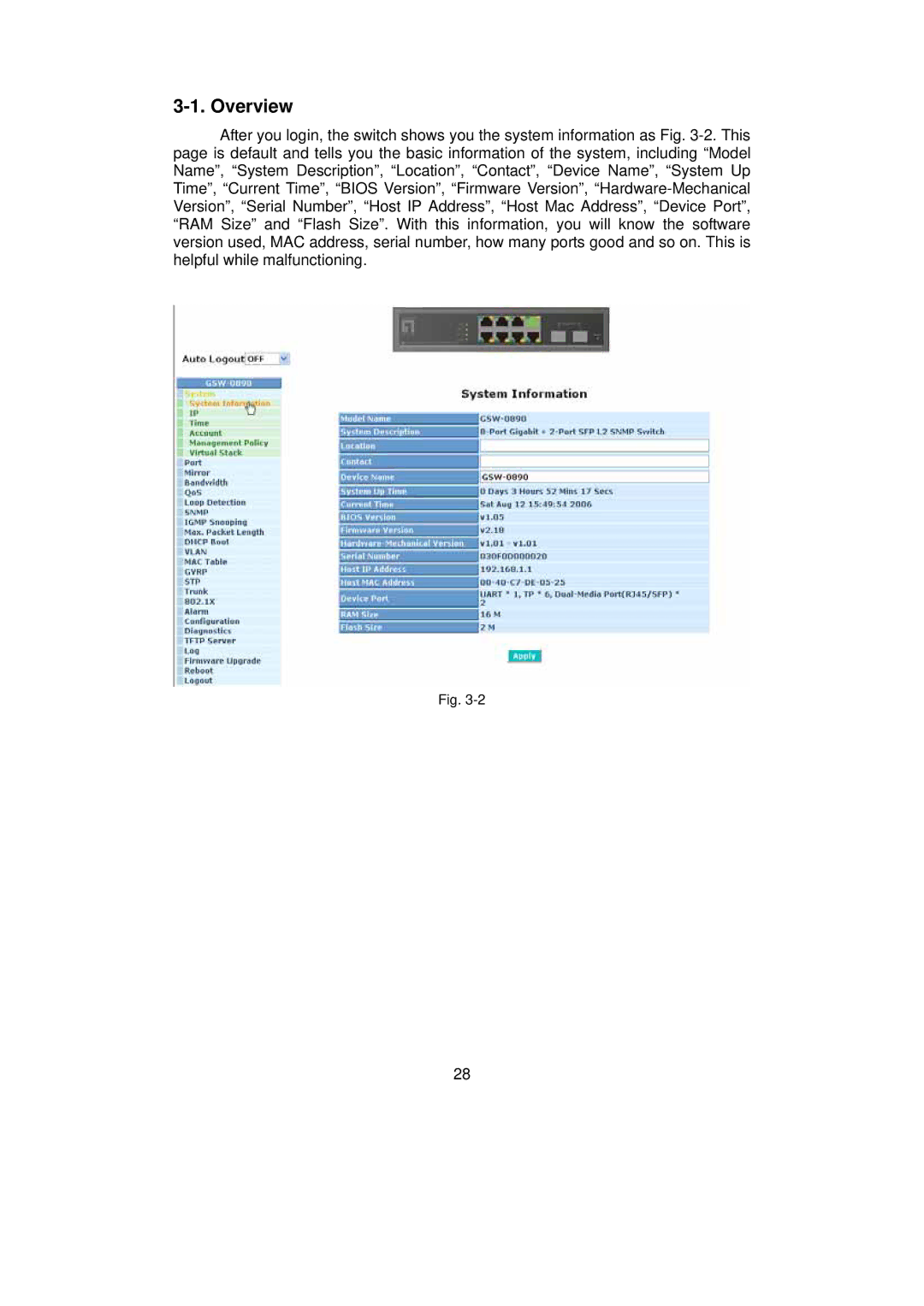 LevelOne GSW-0890 user manual Overview 