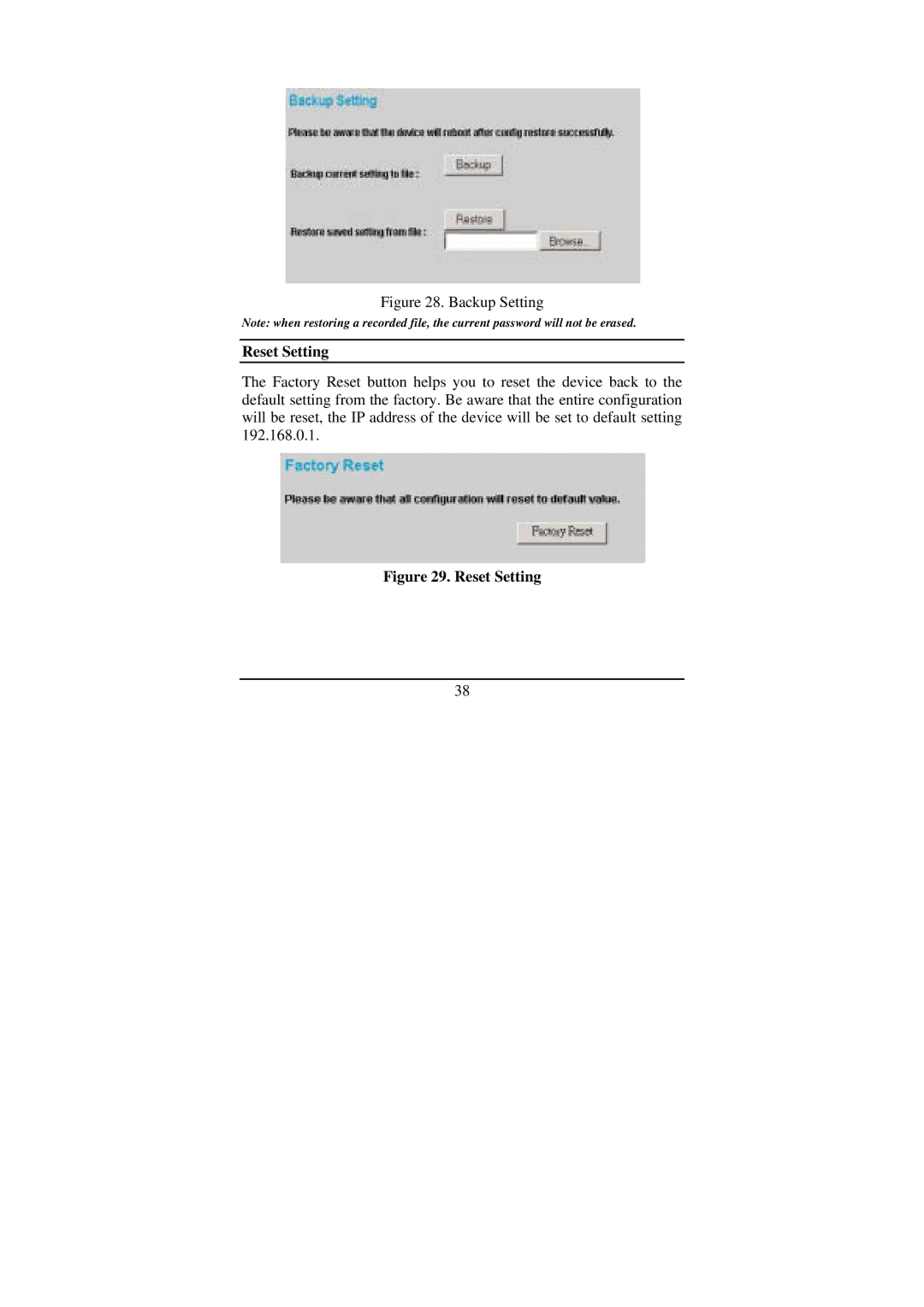 LevelOne GSW-1675T manual Reset Setting 