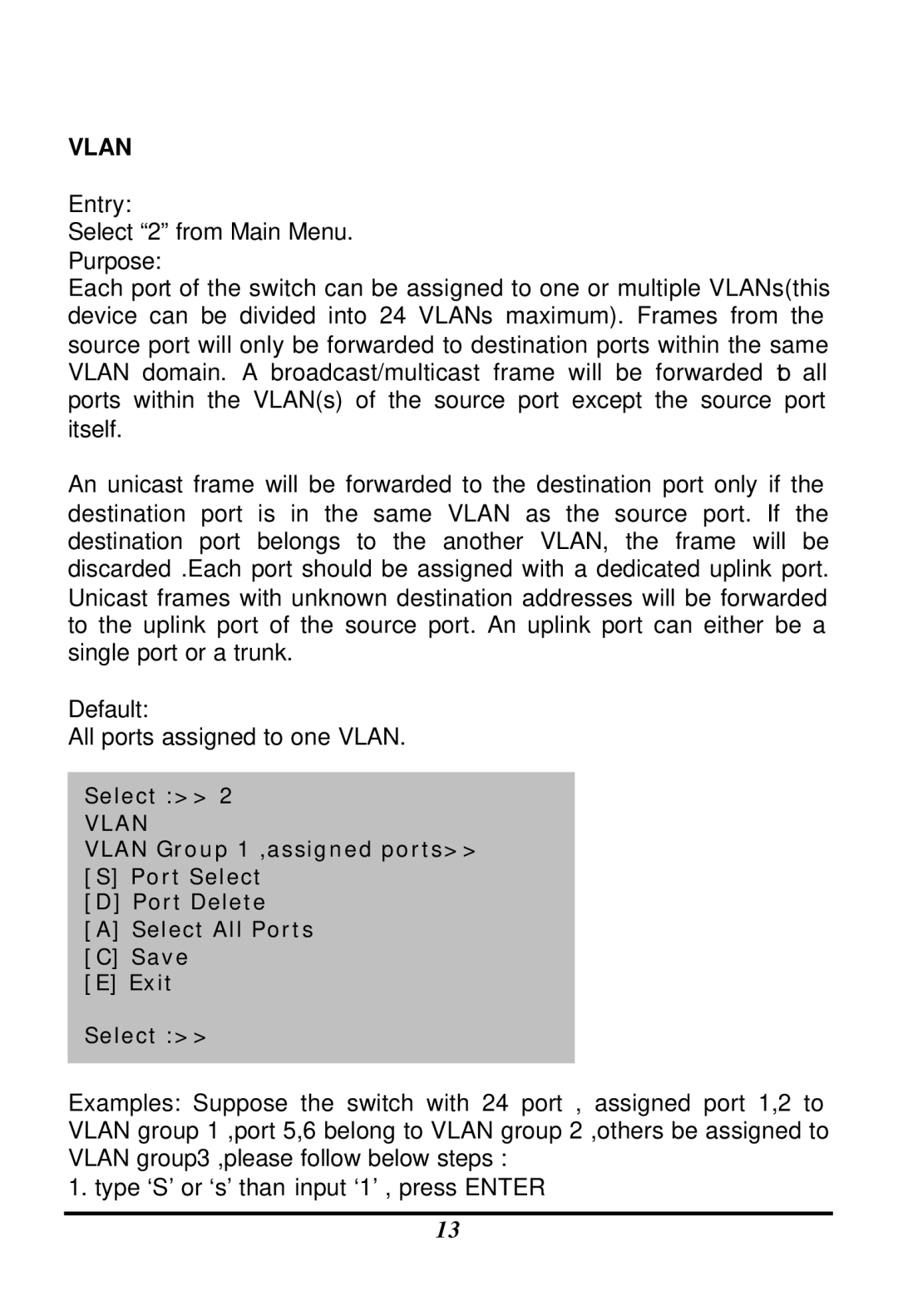 LevelOne GSW-1601TX, GSW-2401TX user manual Vlan 