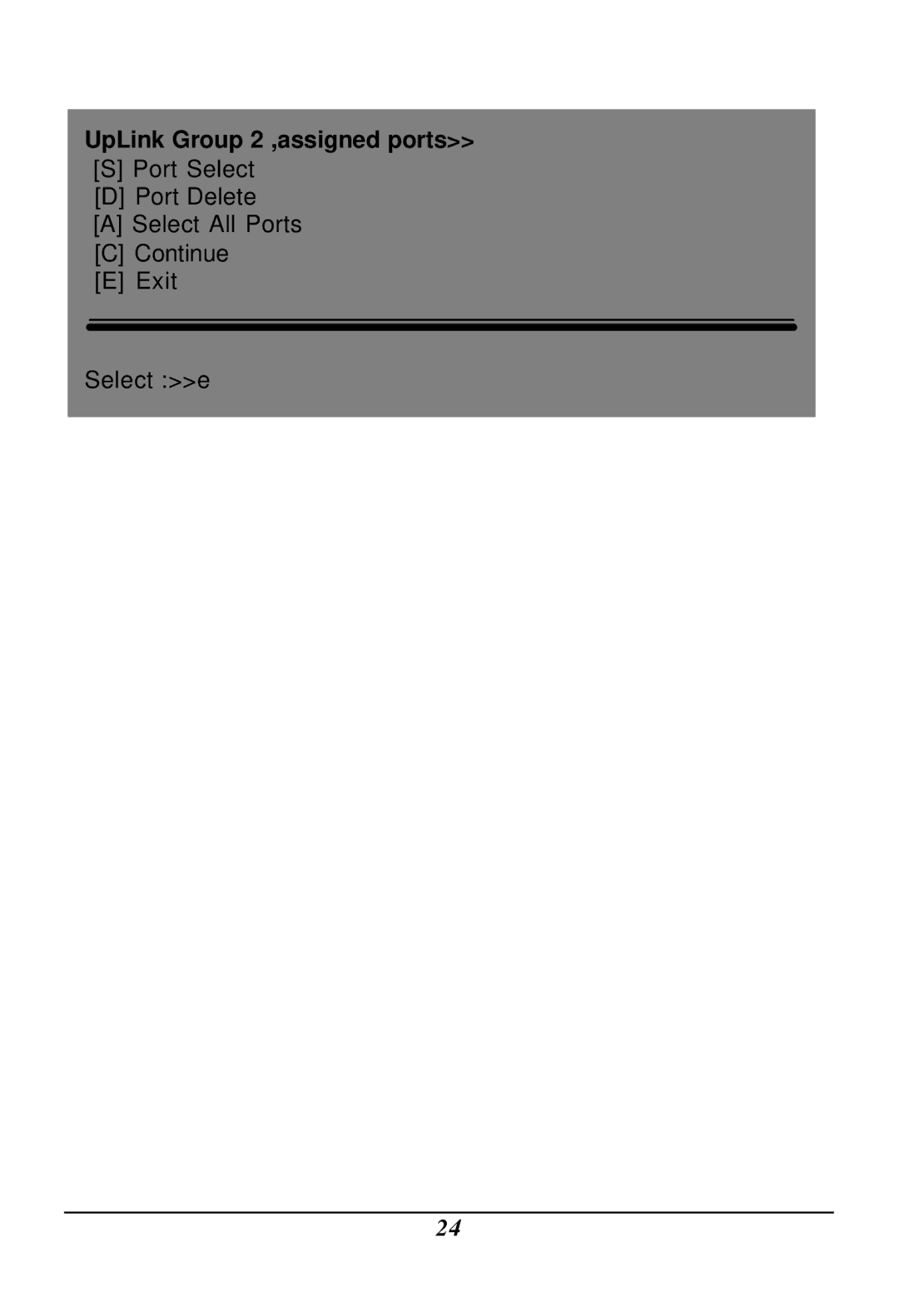 LevelOne GSW-2401TX, GSW-1601TX user manual UpLink Group 2 ,assigned ports 