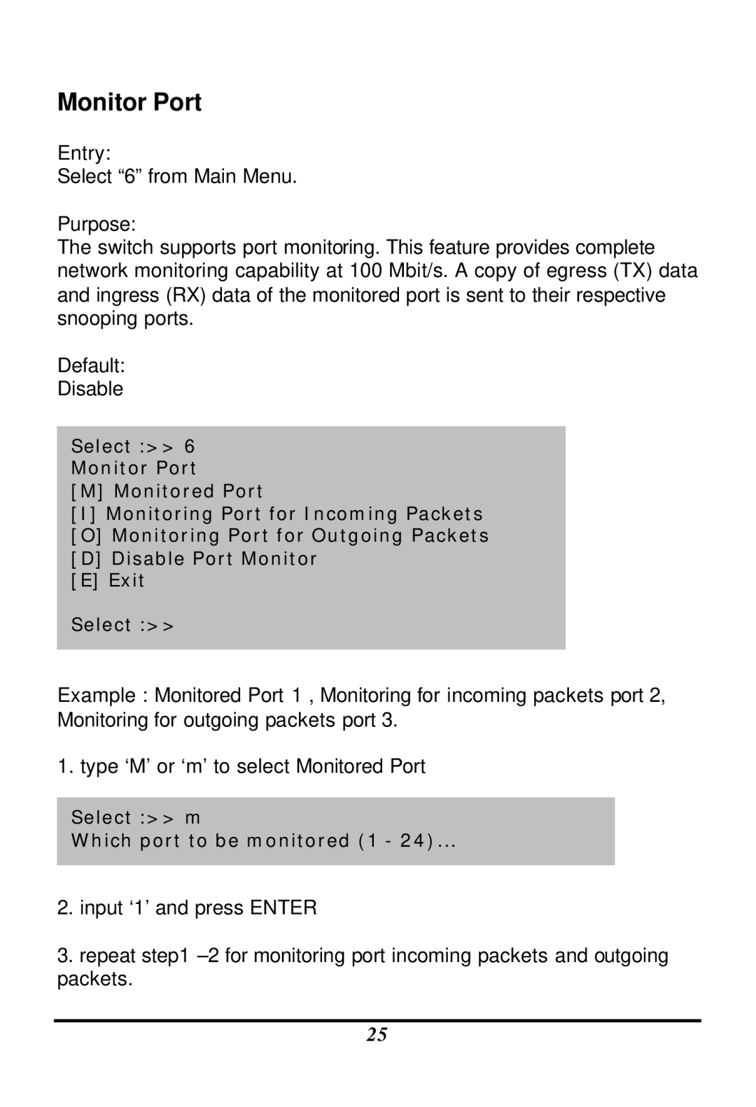 LevelOne GSW-1601TX, GSW-2401TX user manual Monitor Port 