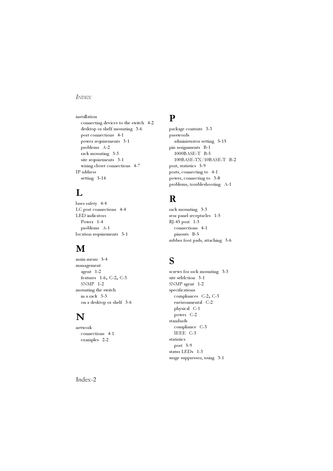 LevelOne GSW-2476 user manual Index-2 