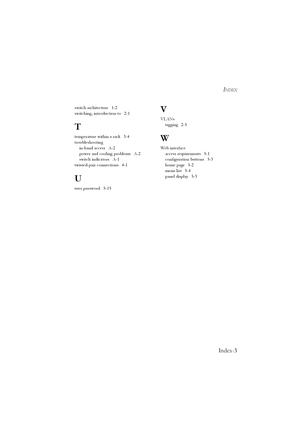 LevelOne GSW-2476 user manual Index-3 