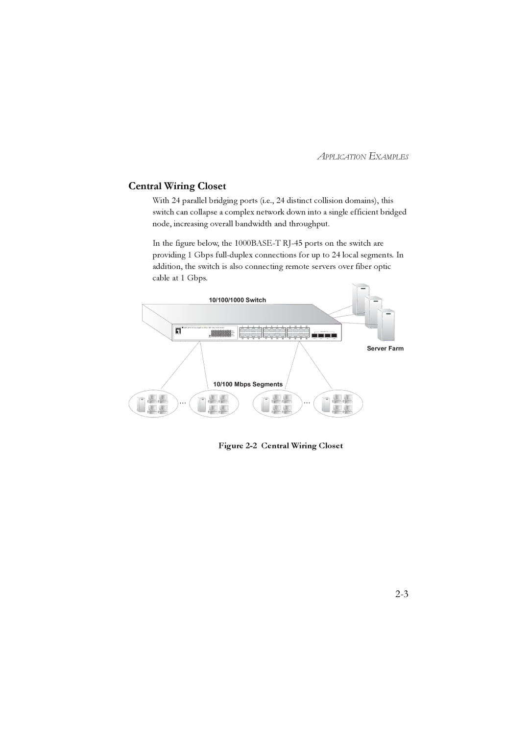 LevelOne GSW-2476 user manual Central Wiring Closet 