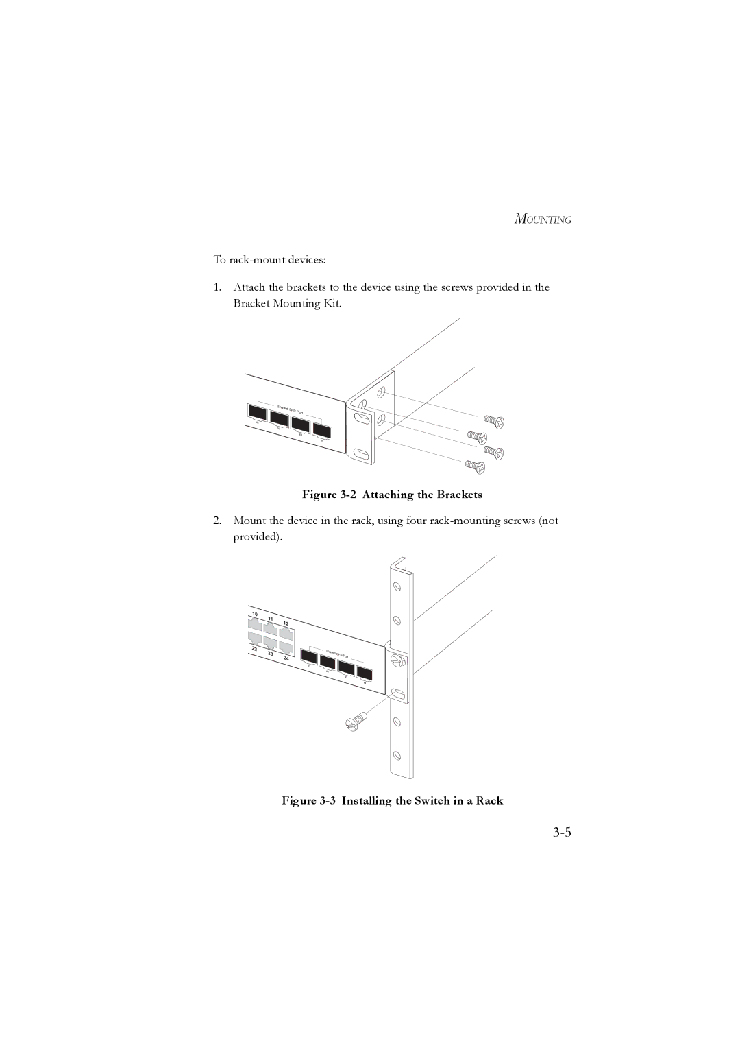 LevelOne GSW-2476 user manual Attaching the Brackets 