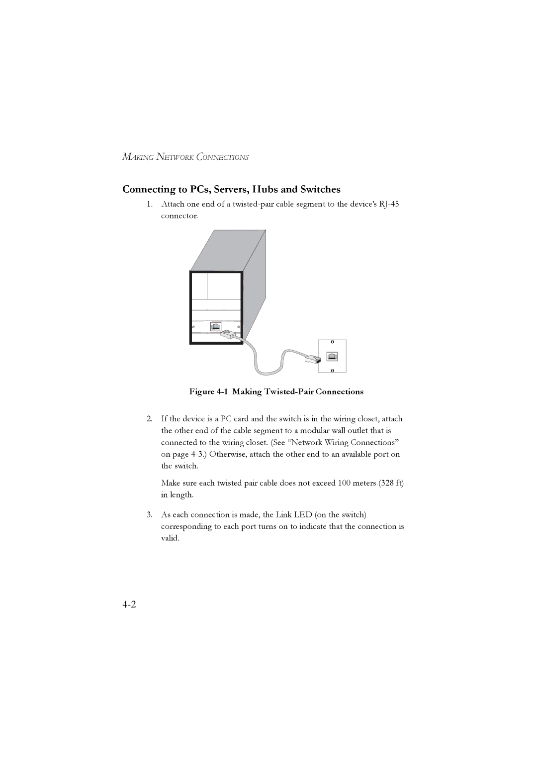 LevelOne GSW-2476 user manual Connecting to PCs, Servers, Hubs and Switches, Making Twisted-Pair Connections 