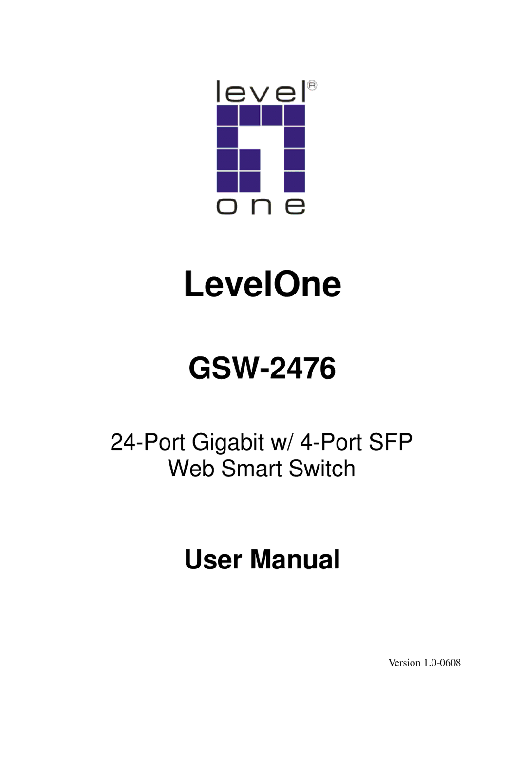 LevelOne GSW-2476 manual LevelOne 