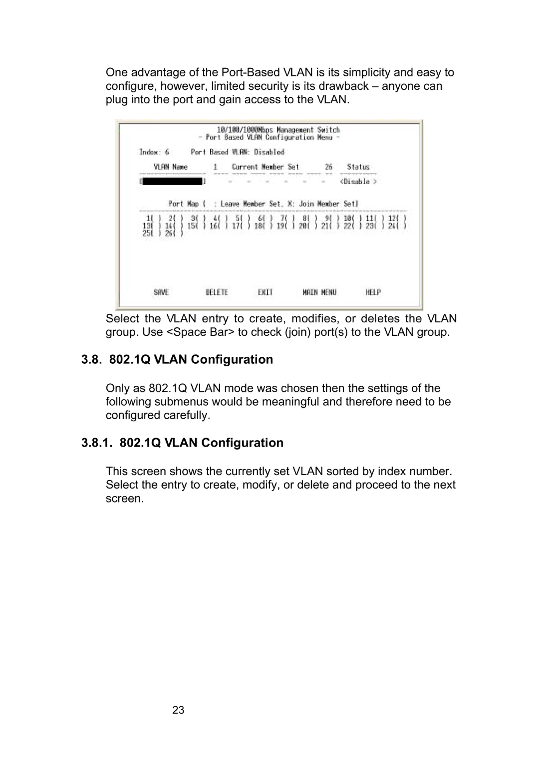 LevelOne GSW-2490TXM manual 1 .1Q Vlan Configuration 