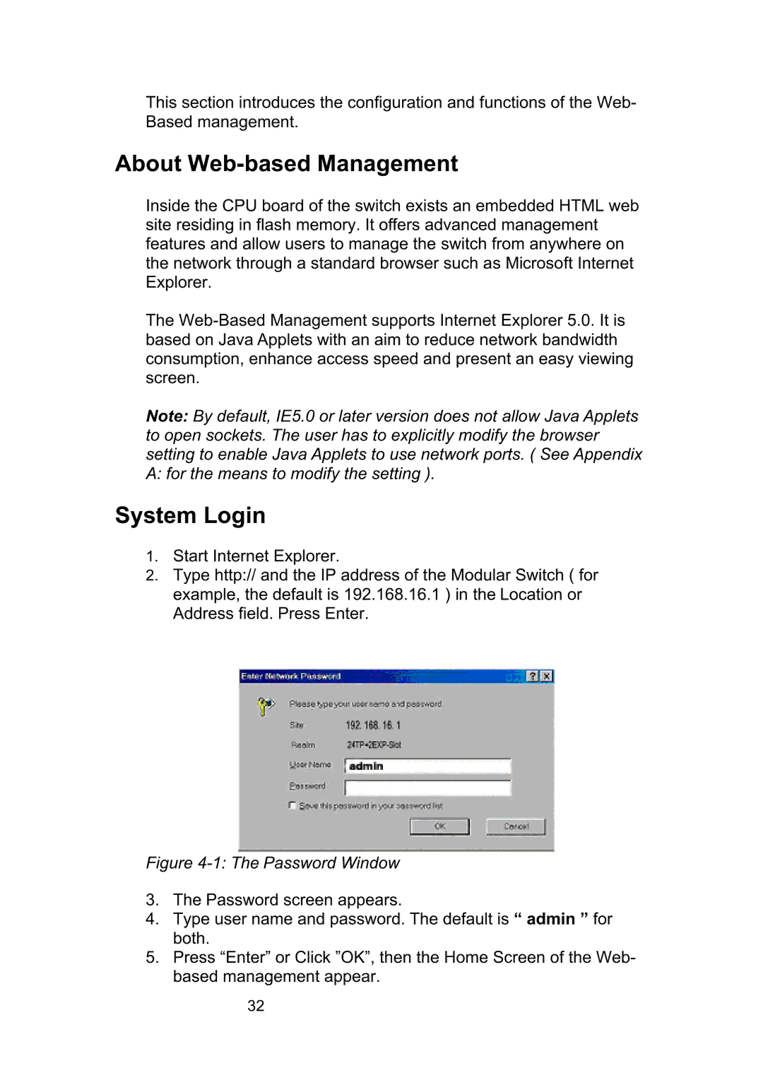 LevelOne GSW-2490TXM manual About Web-based Management, System Login 