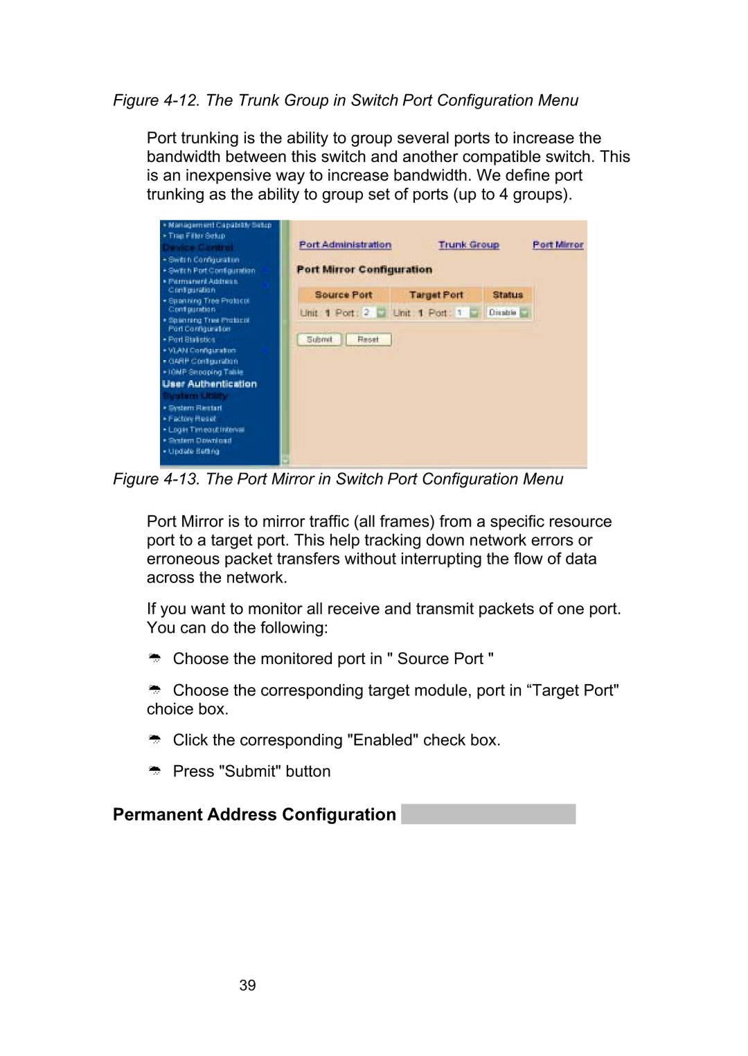 LevelOne GSW-2490TXM manual The Trunk Group in Switch Port Configuration Menu 