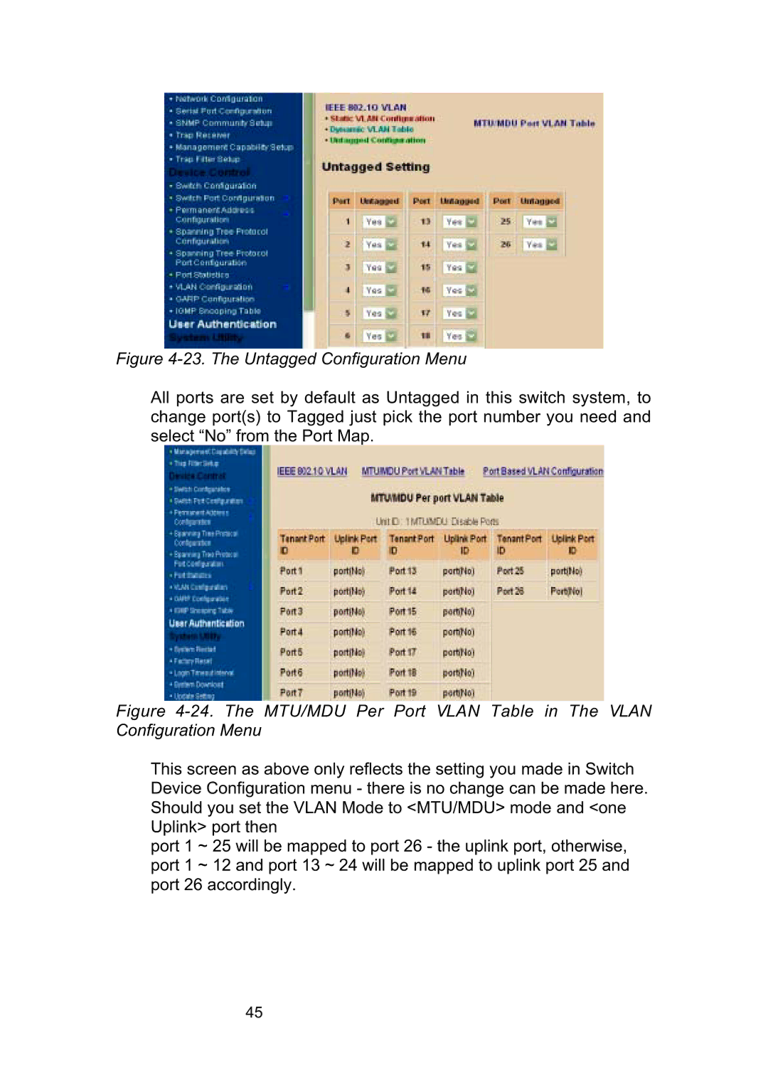 LevelOne GSW-2490TXM manual The Untagged Configuration Menu 