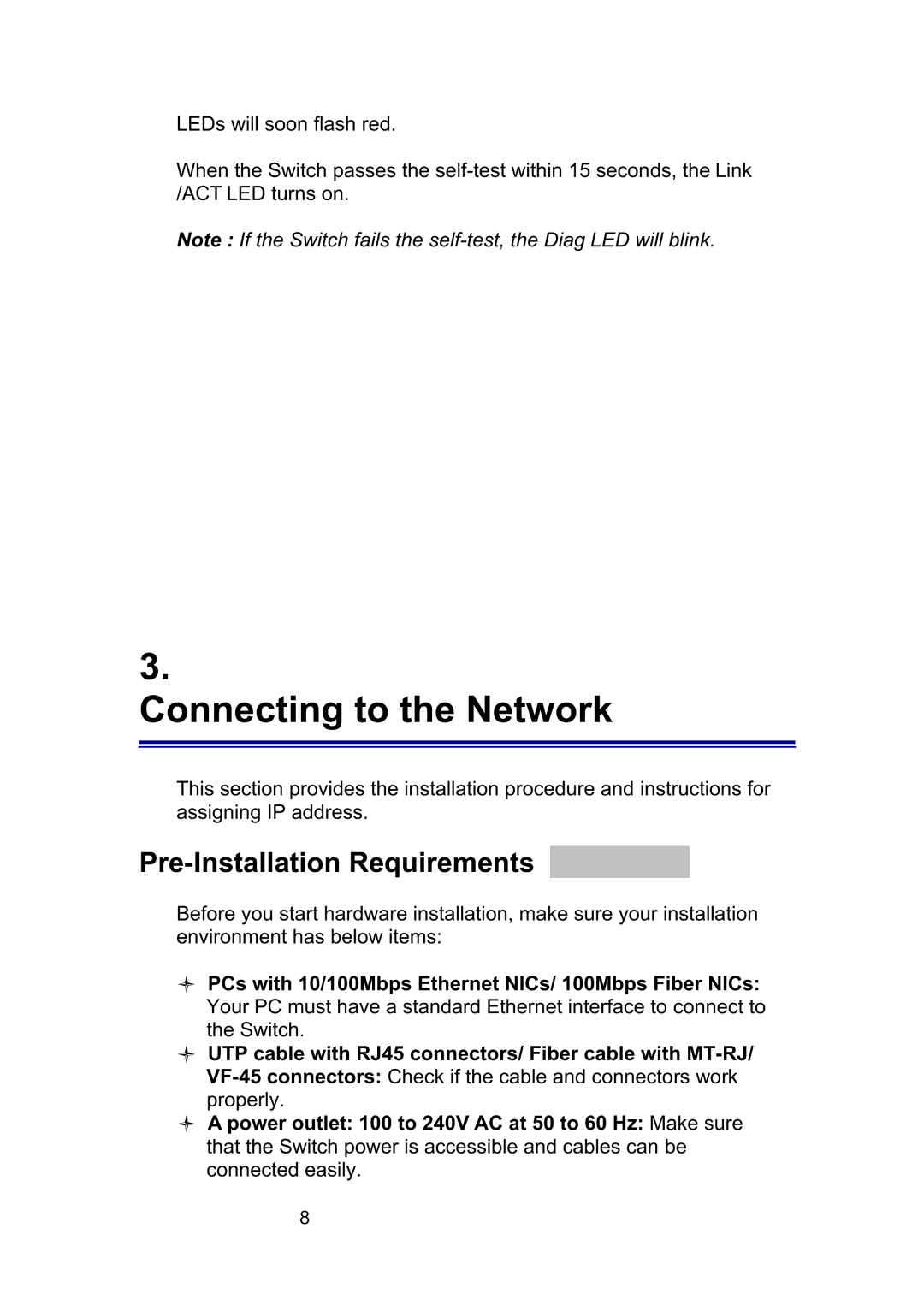 LevelOne GSW-2490TXM manual Connecting to the Network, Pre-Installation Requirements 