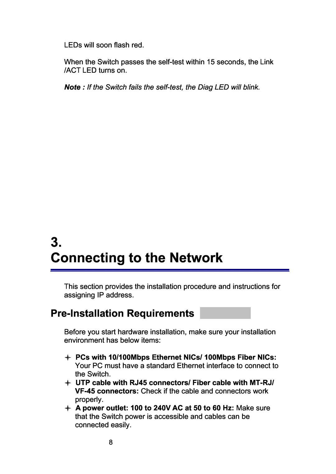 LevelOne GSW-2490TXM manual Connecting to the Network, Pre-Installation Requirements 