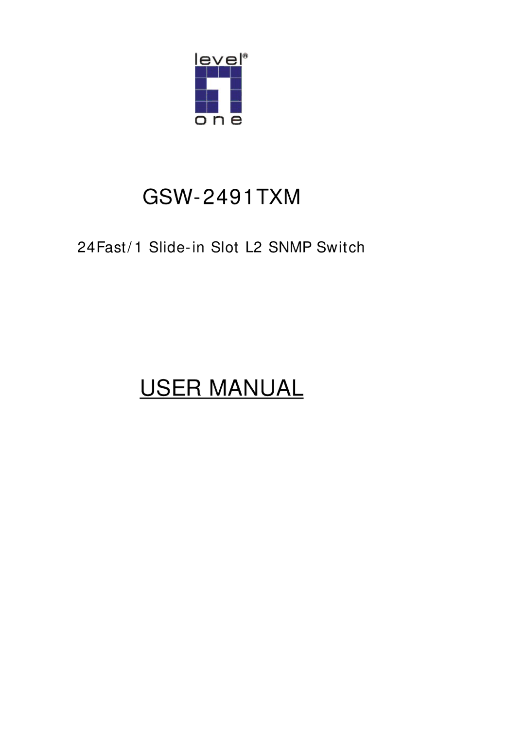 LevelOne GSW-2491TXM user manual 