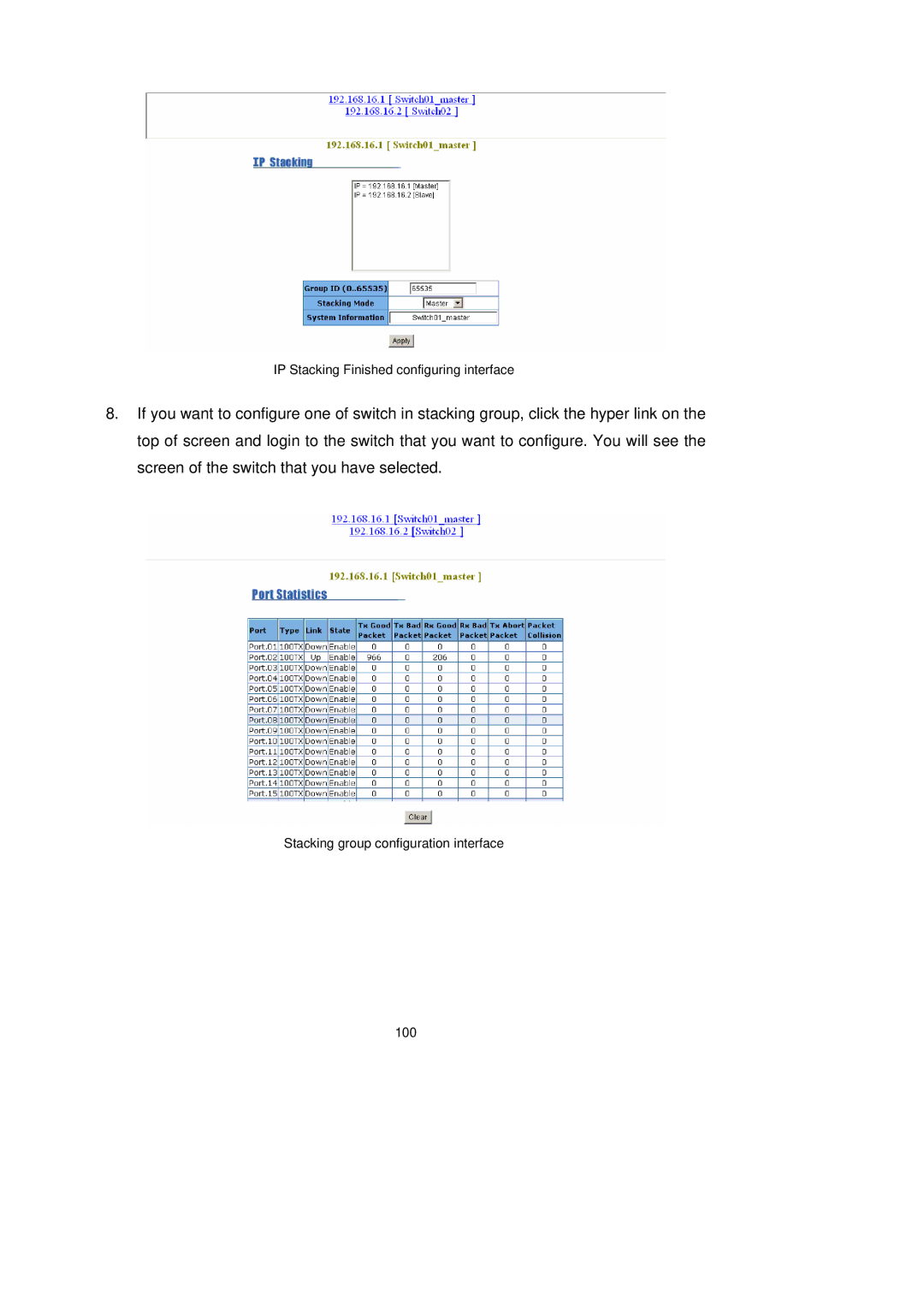 LevelOne GSW-2491TXM user manual IP Stacking Finished configuring interface 