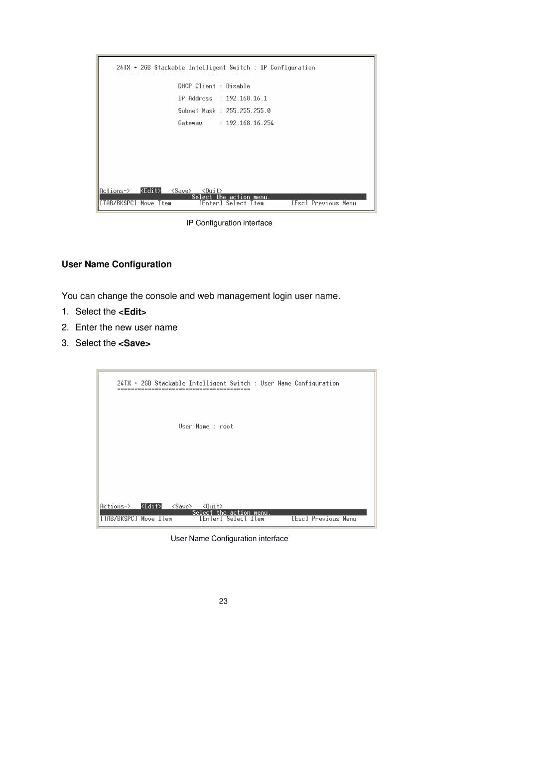 LevelOne GSW-2491TXM user manual User Name Configuration 