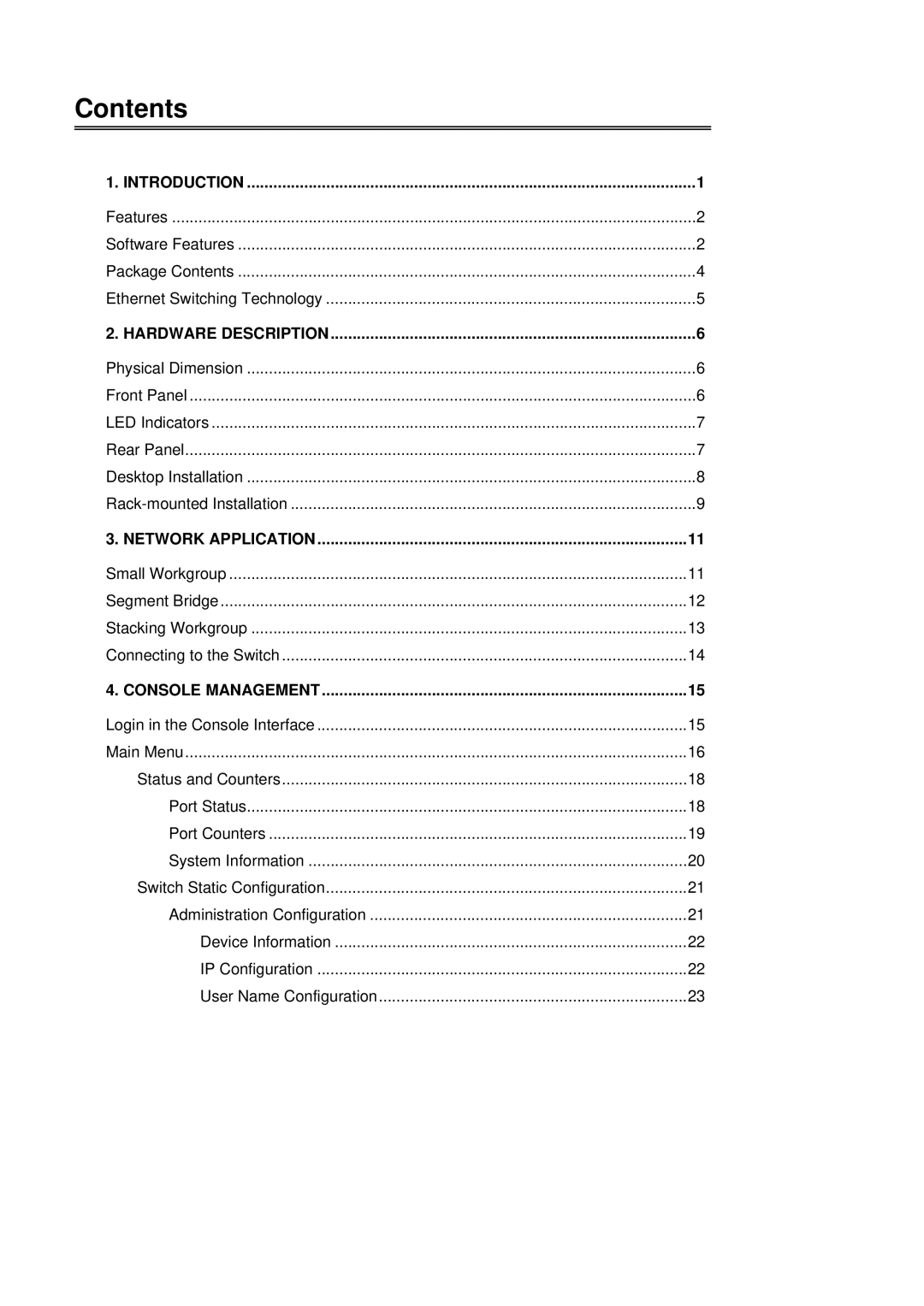 LevelOne GSW-2491TXM user manual Contents 