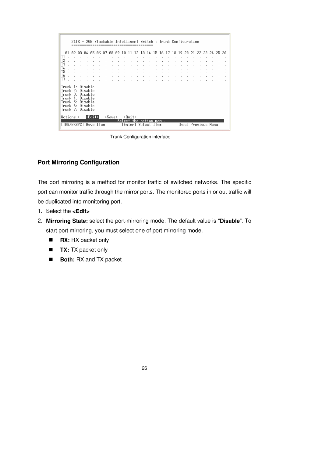 LevelOne GSW-2491TXM user manual Port Mirroring Configuration 