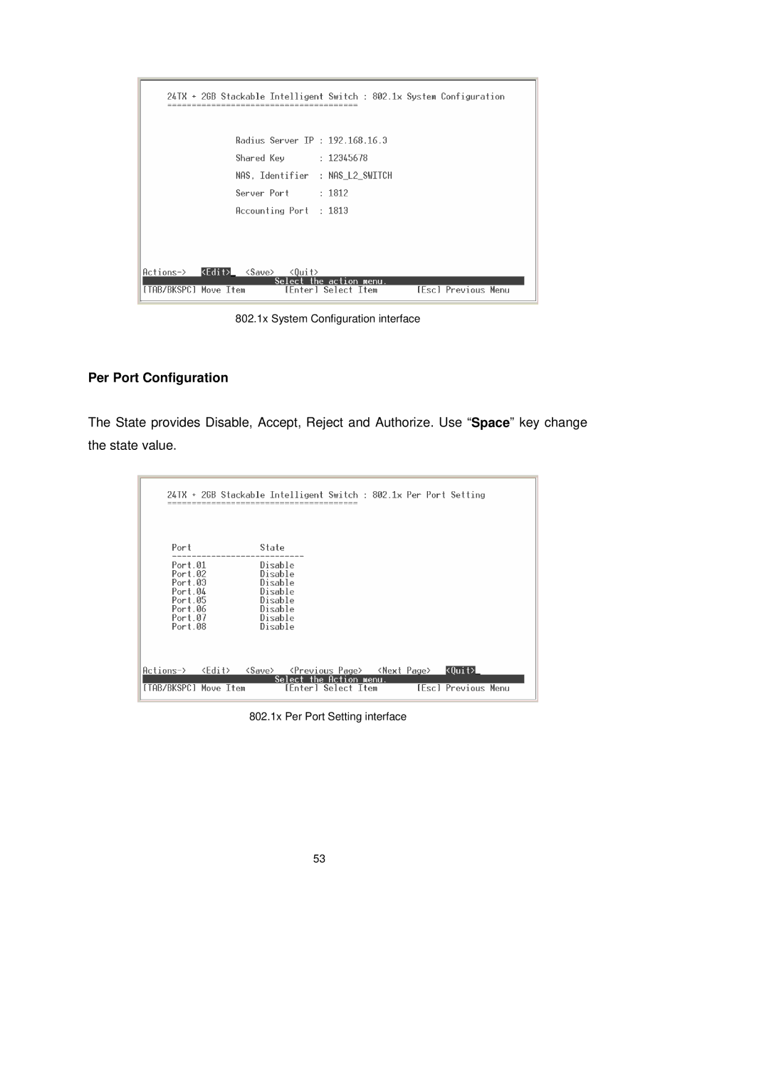 LevelOne GSW-2491TXM user manual Per Port Configuration 