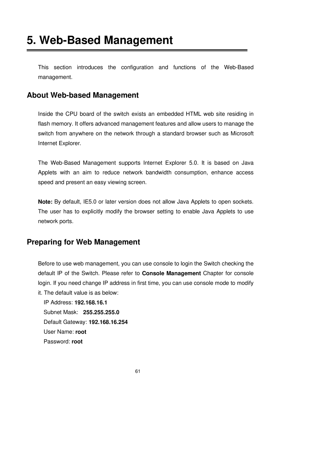 LevelOne GSW-2491TXM user manual About Web-based Management, Preparing for Web Management 