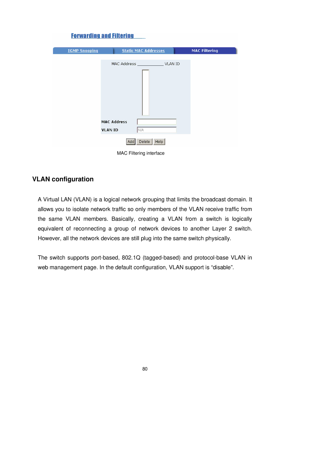 LevelOne GSW-2491TXM user manual Vlan configuration 