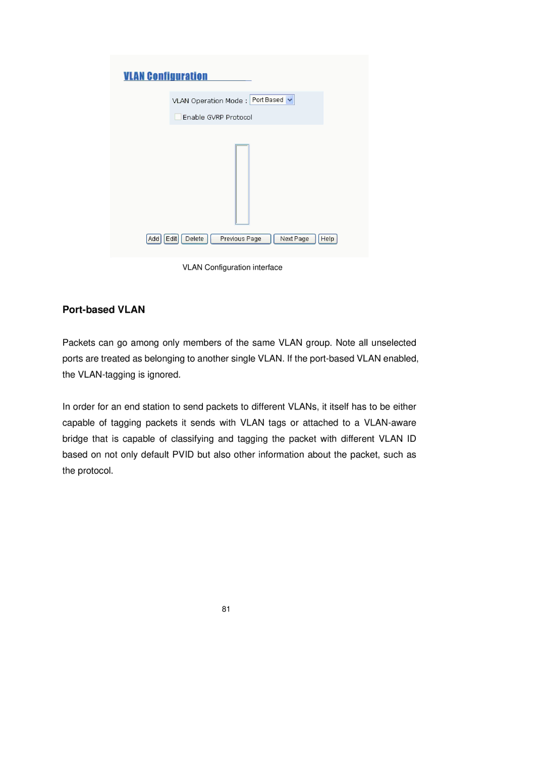 LevelOne GSW-2491TXM user manual Port-based Vlan 