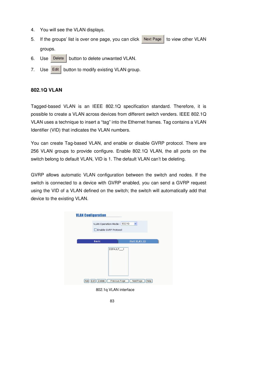 LevelOne GSW-2491TXM user manual 802.1Q Vlan 