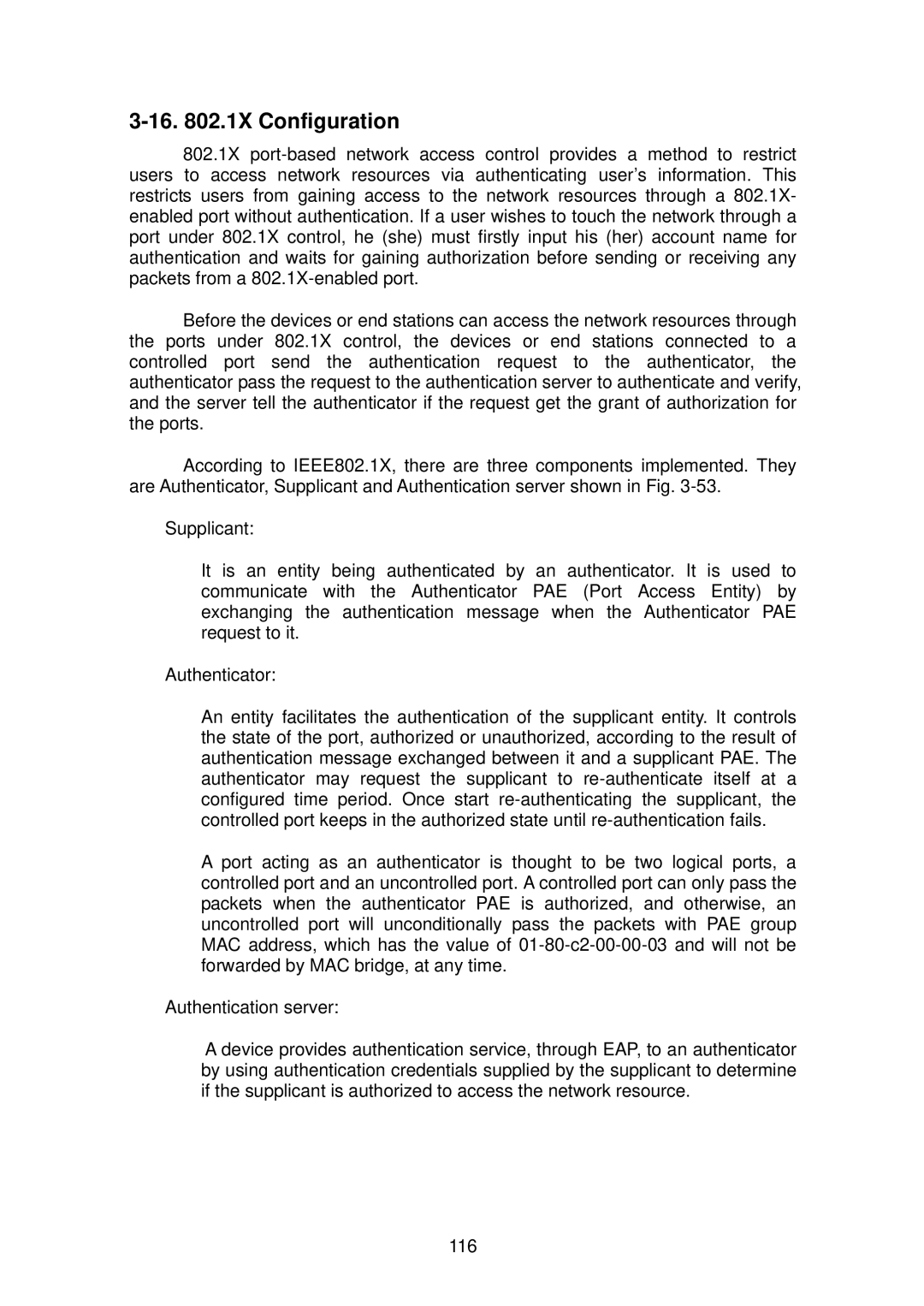 LevelOne GSW-2496 user manual 16 .1X Configuration 