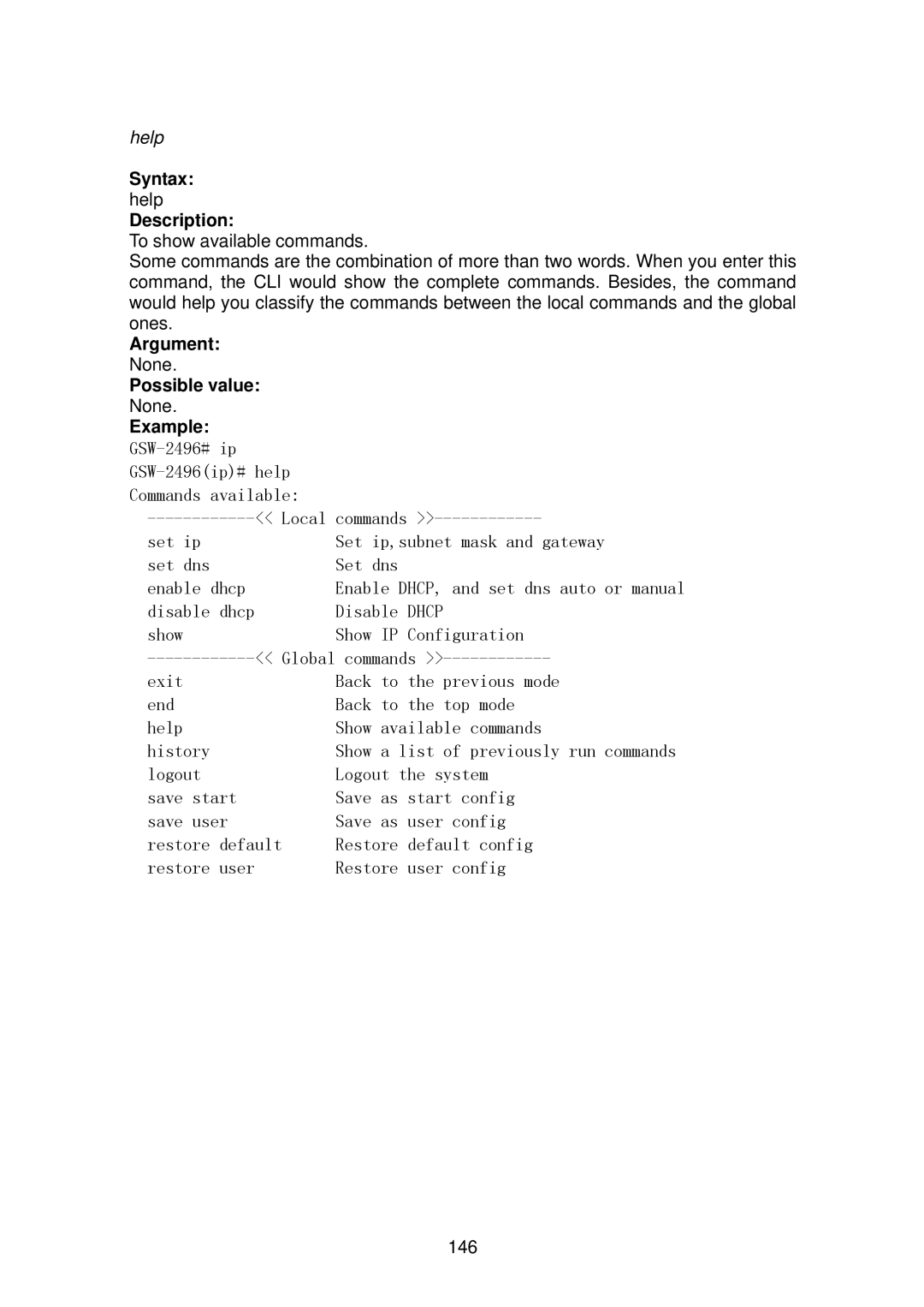 LevelOne GSW-2496 user manual Help 