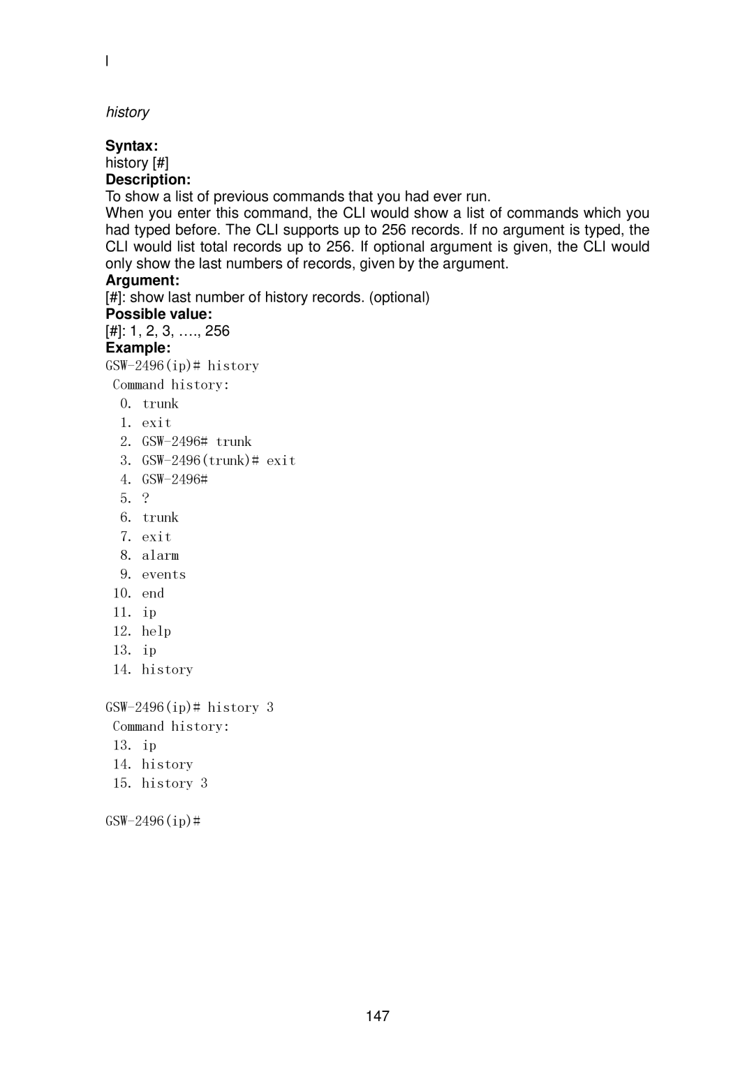 LevelOne GSW-2496 user manual History 