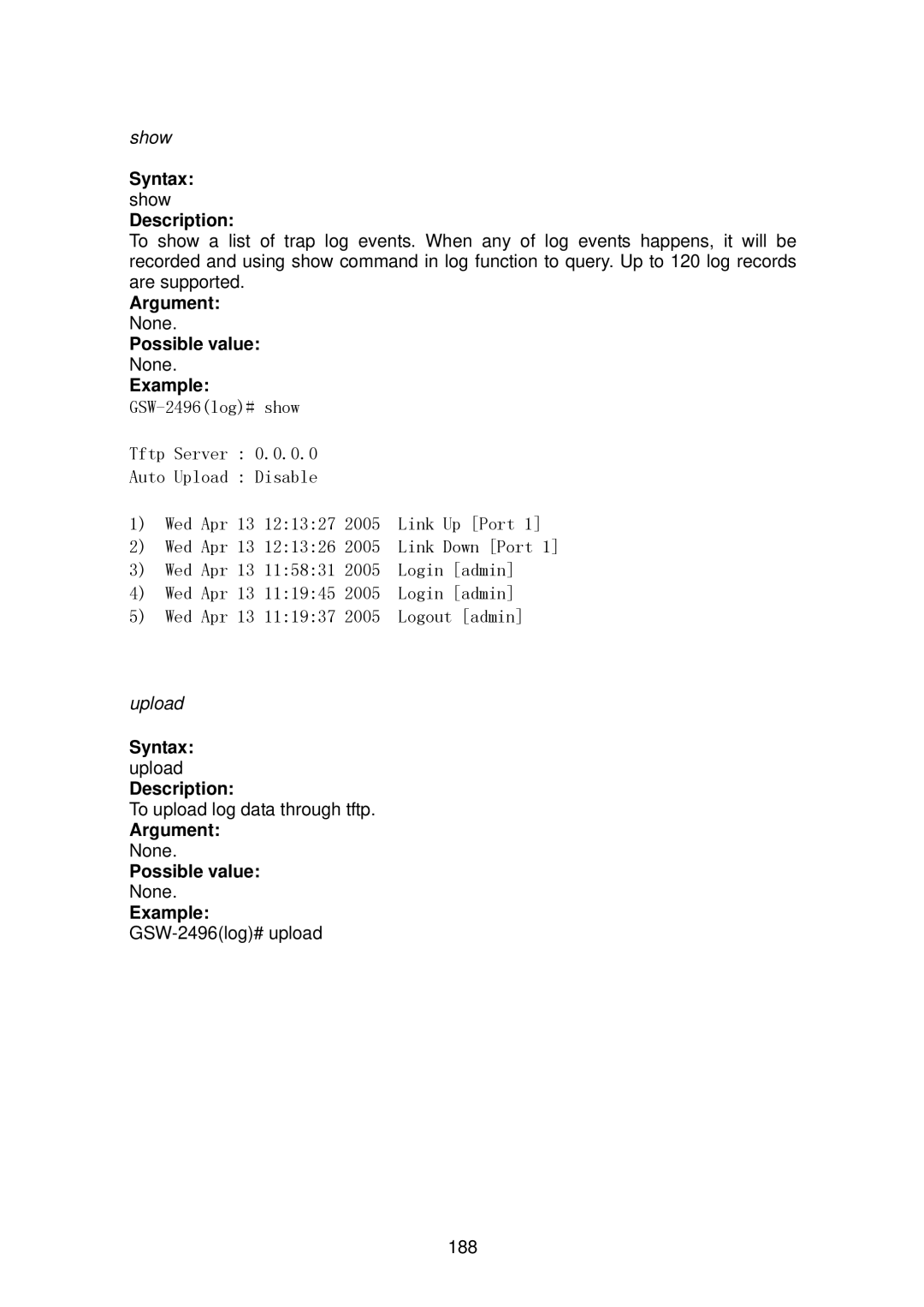 LevelOne GSW-2496 user manual Upload 