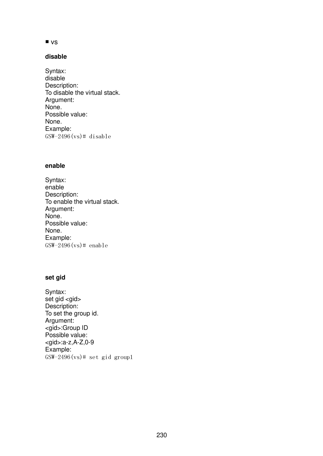 LevelOne user manual GSW-2496vs# disable 