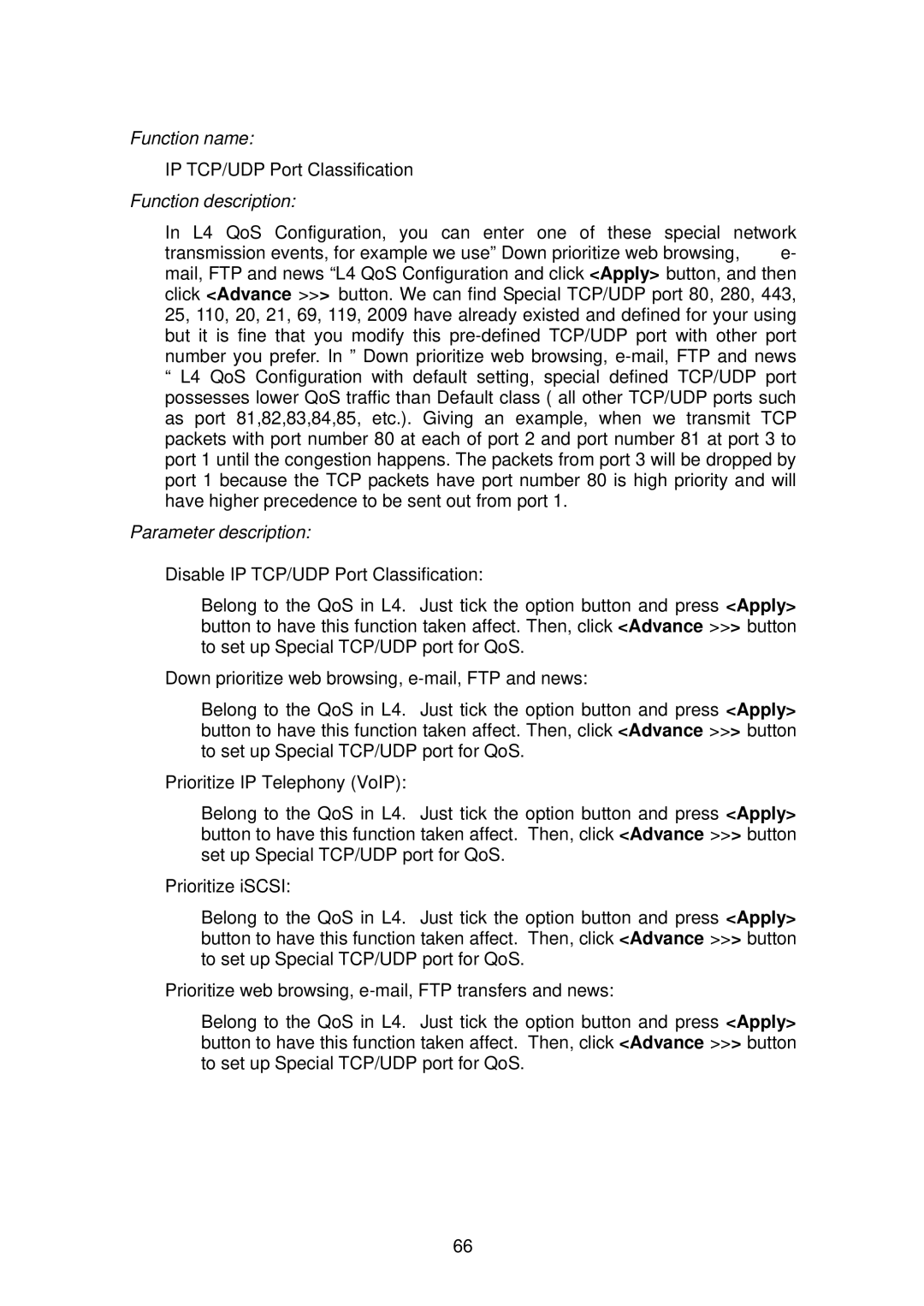 LevelOne GSW-2496 user manual IP TCP/UDP Port Classification 