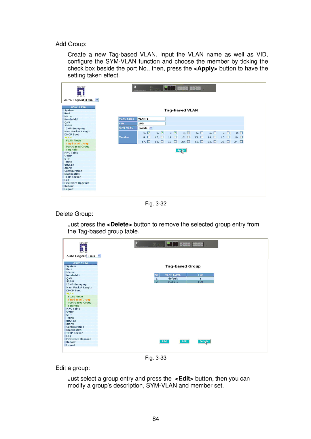 LevelOne GSW-2496 user manual 