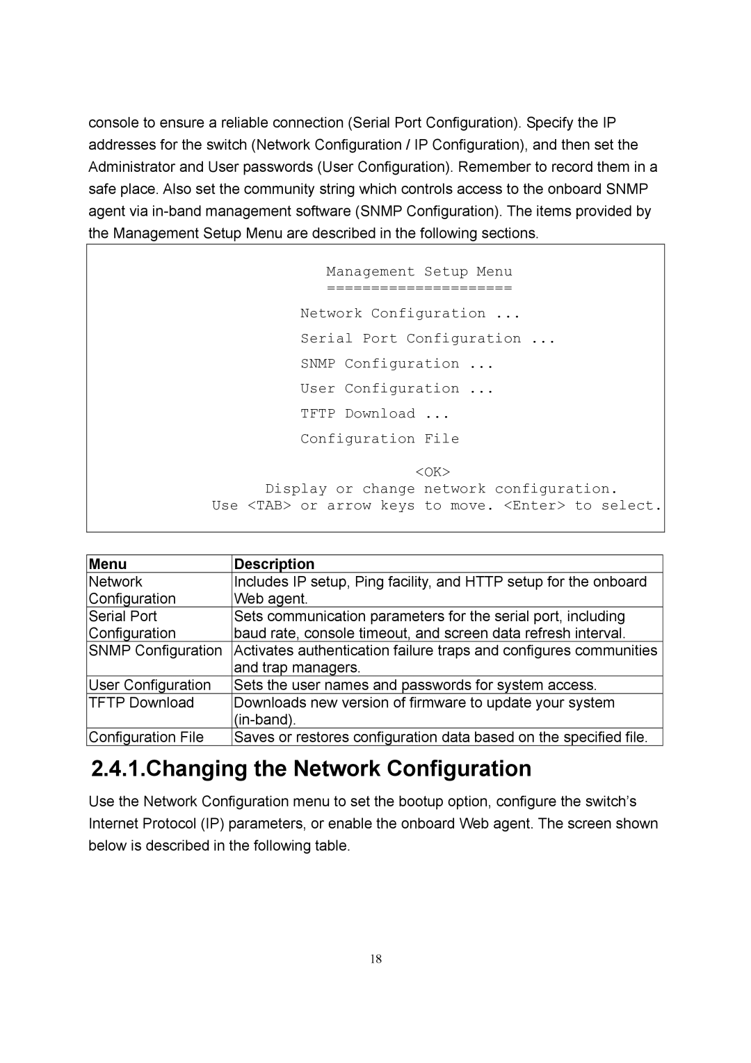 LevelOne GSW-2600TXM manual Changing the Network Configuration 