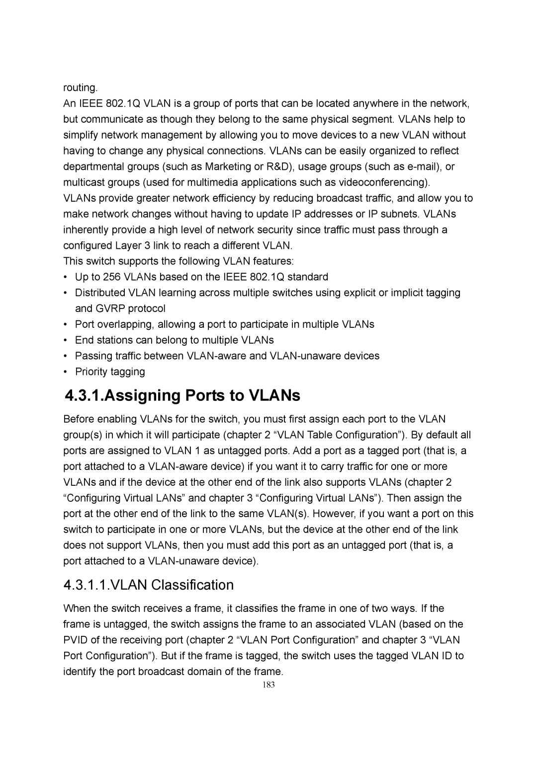 LevelOne GSW-2600TXM manual Assigning Ports to VLANs, Vlan Classification 